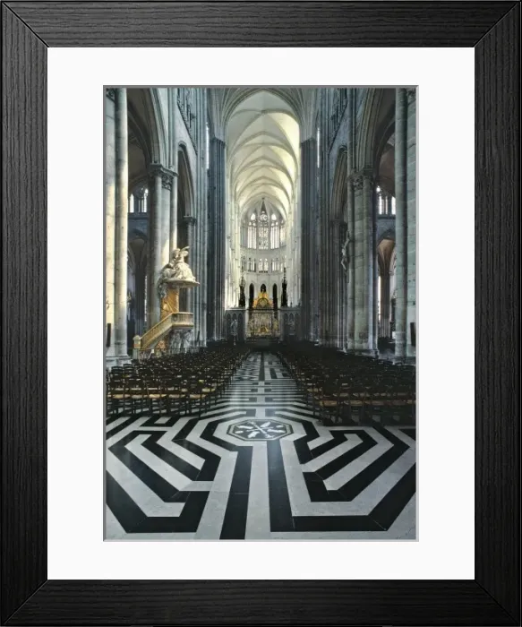 Framed Print : Europe, France, Amiens. The dramatic tiles of the nave help accentuate the height Framed Print : Europe, France, Amiens. The dramatic tiles of the nave help accentuate the height