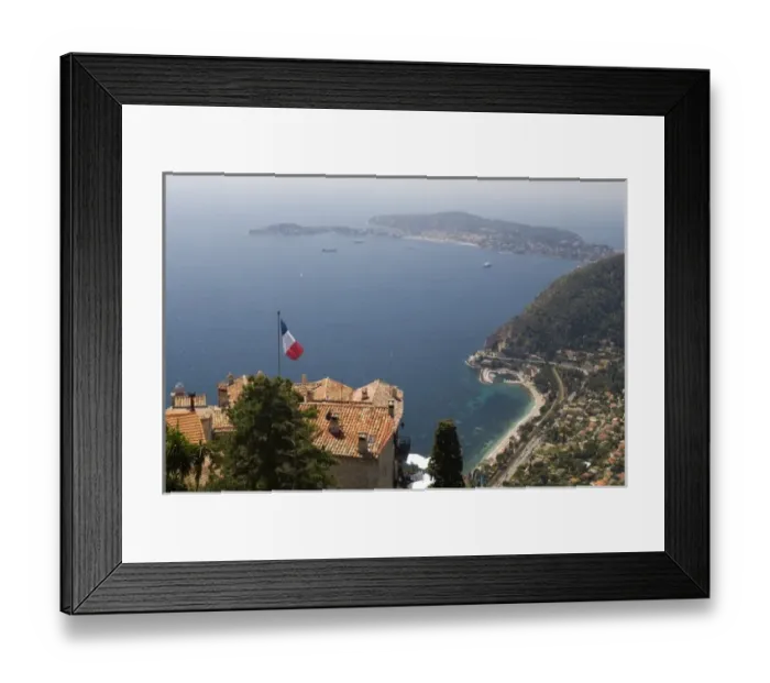 Framed Print : Eze-Village and Cap Ferrat, Cote d Azur, France Framed Print : Eze-Village and Cap Ferrat, Cote d Azur, France