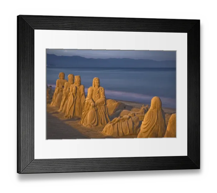 Framed Print : Mexico, Puerto Vallarta. Holiday sand sculptures along the Malecon Framed Print : Mexico, Puerto Vallarta. Holiday sand sculptures along the Malecon