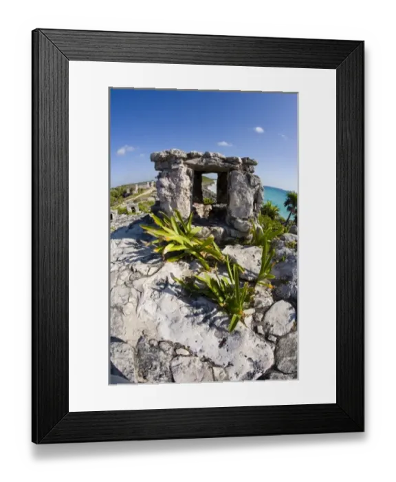 Framed Print : Mexico, Quintana Roo, Tulum. A view from the main temple of the Tulum ruins Framed Print : Mexico, Quintana Roo, Tulum. A view from the main temple of the Tulum ruins