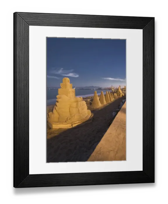 Framed Print : Mexico, Puerto Vallarta. Holiday sand sculpures along the Malecon Framed Print : Mexico, Puerto Vallarta. Holiday sand sculpures along the Malecon