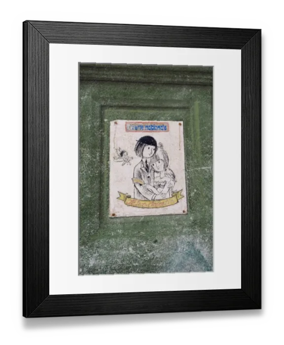Framed Print : Peynet mural painting, Cours Saleya, Nice, French Riviera, France Framed Print : Peynet mural painting, Cours Saleya, Nice, French Riviera, France
