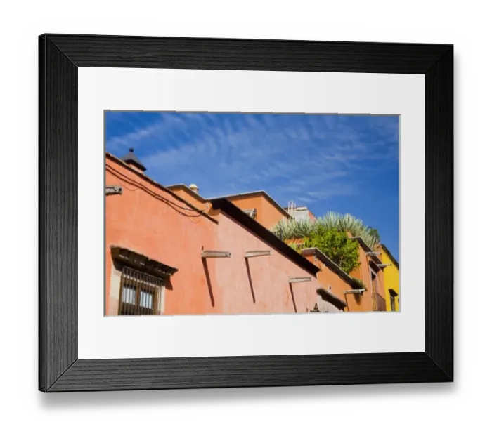 Framed Print : North America, Mexico, Guanajuato state, San Miguel de Allende. Gardens on the rooftop