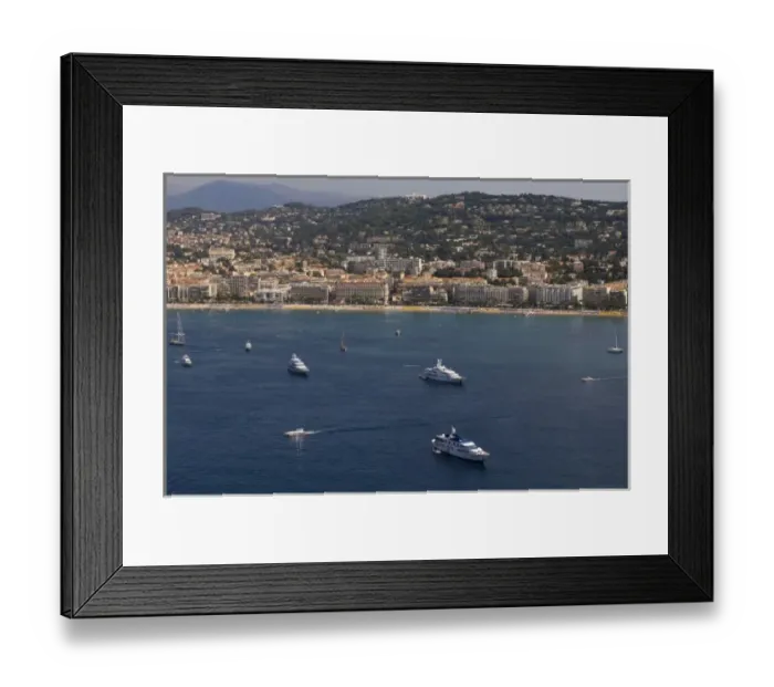 Framed Print : Unknown. Cannes, View from Helicopter, Cote d Azur, France