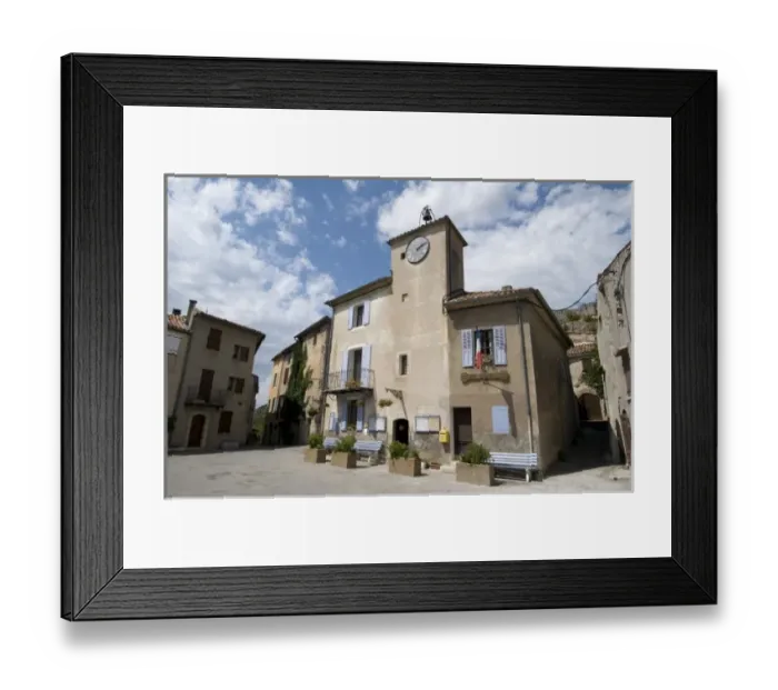 Framed Print : Rougon Town Hall, Gorges du Verdon, Provence, France Framed Print : Rougon Town Hall, Gorges du Verdon, Provence, France