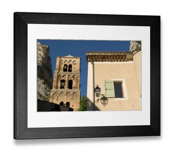 Framed Print : Moustiers-Sainte-Marie bell tower, Provence, France