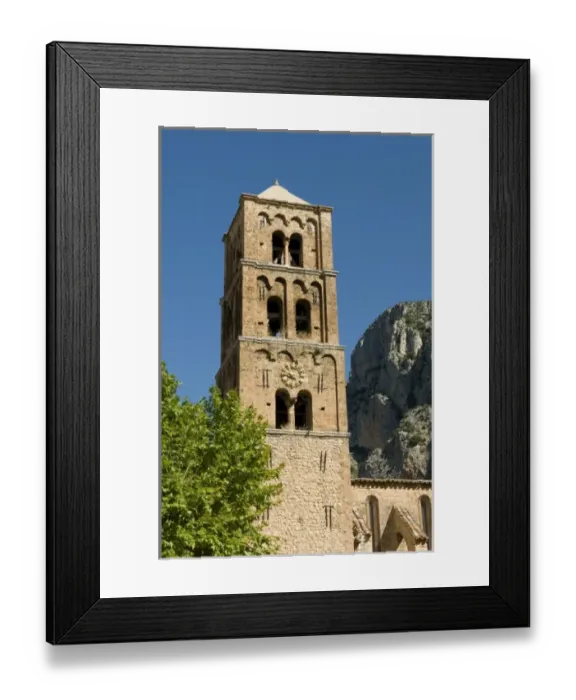 Framed Print : Moustiers-Sainte-Marie bell tower, Provence, France Framed Print : Moustiers-Sainte-Marie bell tower, Provence, France
