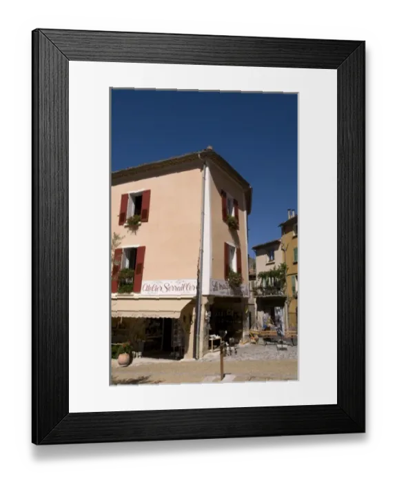 Framed Print : Maison de la Lavande, Place du Couwert, Moustiers-Sainte-Marie, Provence, France Framed Print : Maison de la Lavande, Place du Couwert, Moustiers-Sainte-Marie, Provence, France