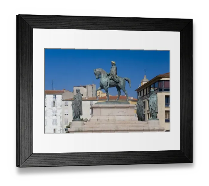 Framed Print : France, Corsica. Statue of Napoleon at Place De Gaulle (De Gaulle Square). Ajaccio