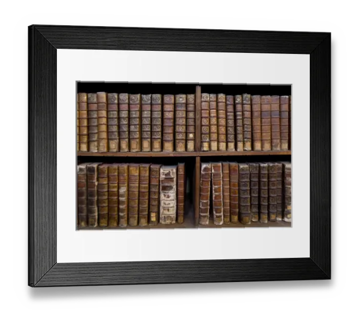Framed Print : France, Corsica. Old books in Ajaccio municipal library