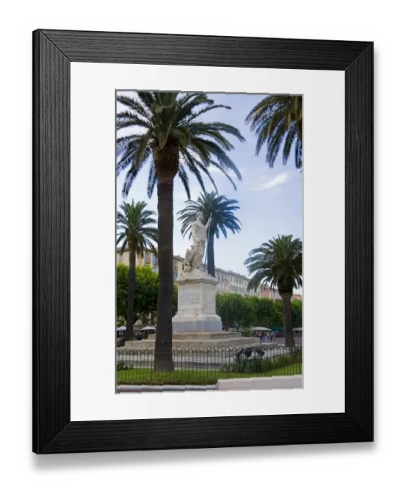 Framed Print : France, Corsica. Statue of Napoleon at St. Nicolas Square (Place St. Nicolas) in Bastia Framed Print : France, Corsica. Statue of Napoleon at St. Nicolas Square (Place St. Nicolas) in Bastia