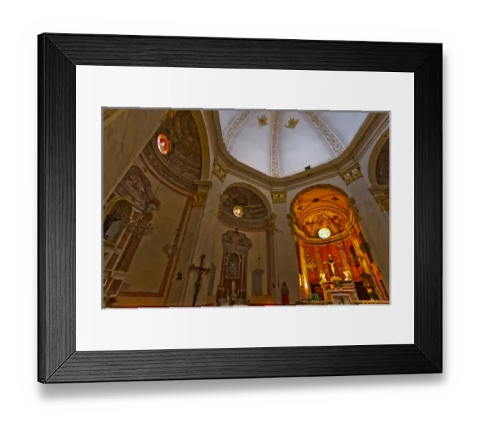 Framed Print : France, Corsica. Interior of church in Calvi