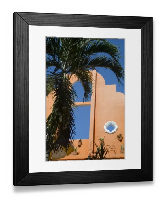 Framed Print : North America, Mexico, Quintana Roo, Playa de Carmen. The exterior of the Las Golondrinas Hotel Framed Print : North America, Mexico, Quintana Roo, Playa de Carmen. The exterior of the Las Golondrinas Hotel