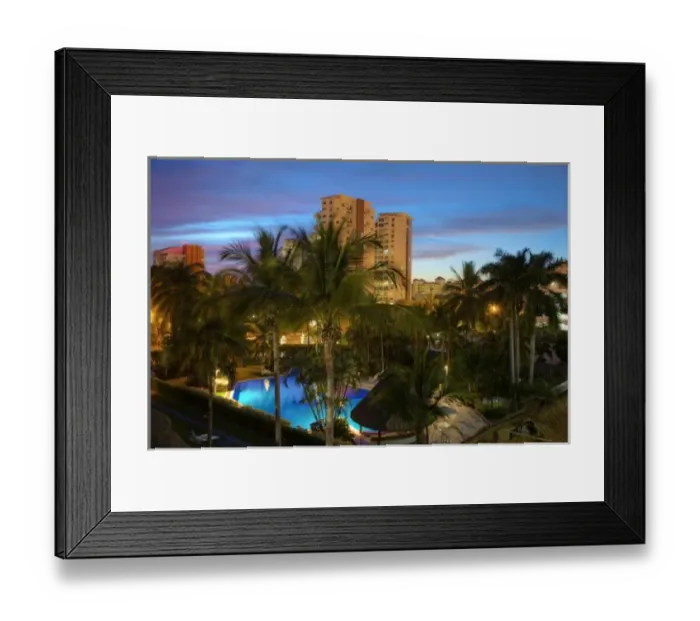 Framed Print : Mexico, Puerto Vallarta. A pool and resort at night Framed Print : Mexico, Puerto Vallarta. A pool and resort at night