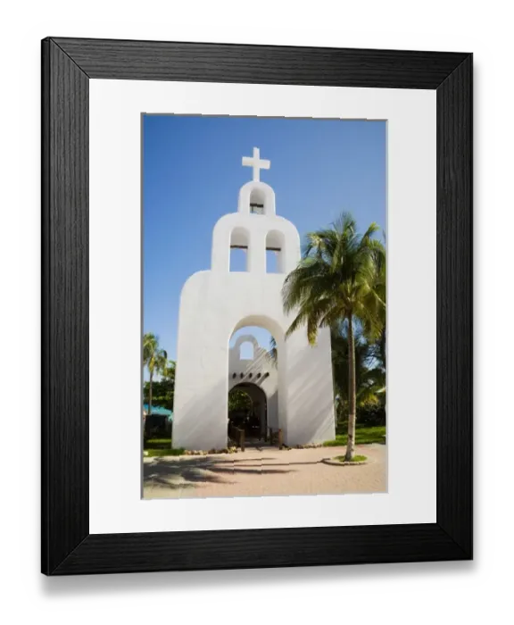 Framed Print : North America, Mexico, Quintana Roo, Playa de Carmen. Small chapel near the beach Framed Print : North America, Mexico, Quintana Roo, Playa de Carmen. Small chapel near the beach