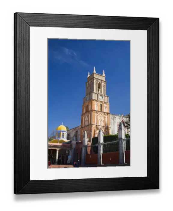 Framed Print : North America, Mexico, Guanajuato state, San Miguel de Allende. Clock tower of the La Parroquia