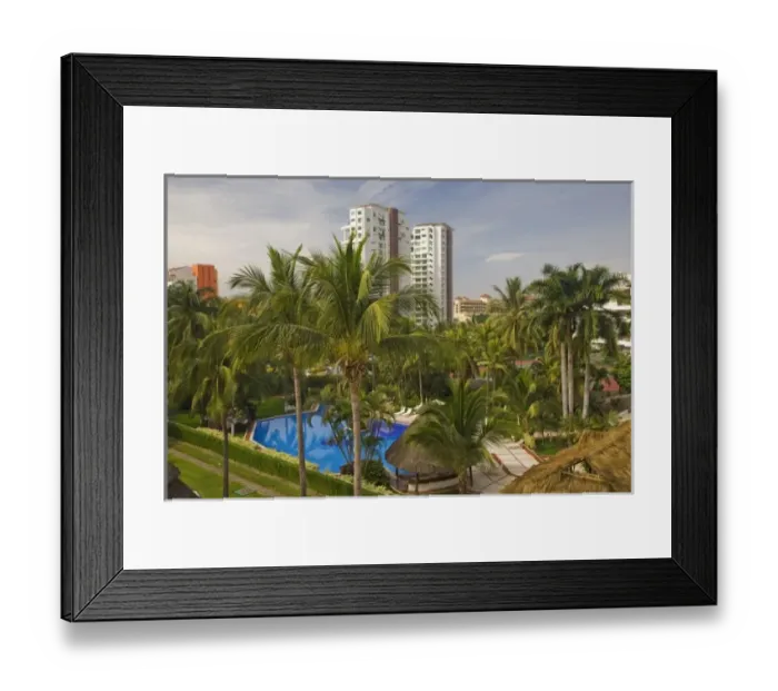 Framed Print : Mexico, Puerto Vallarta. Pool and resort Framed Print : Mexico, Puerto Vallarta. Pool and resort