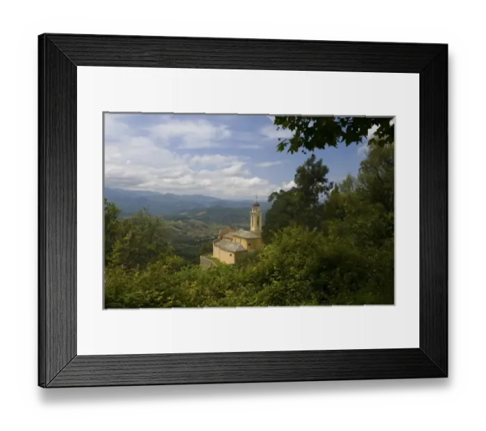 Framed Print : France, Corsica. Church at Poggia d Oletta