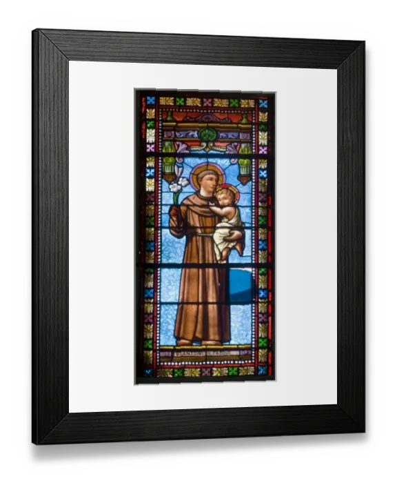 Framed Print : France, Corsica. Stained glass in church in Sartene Framed Print : France, Corsica. Stained glass in church in Sartene