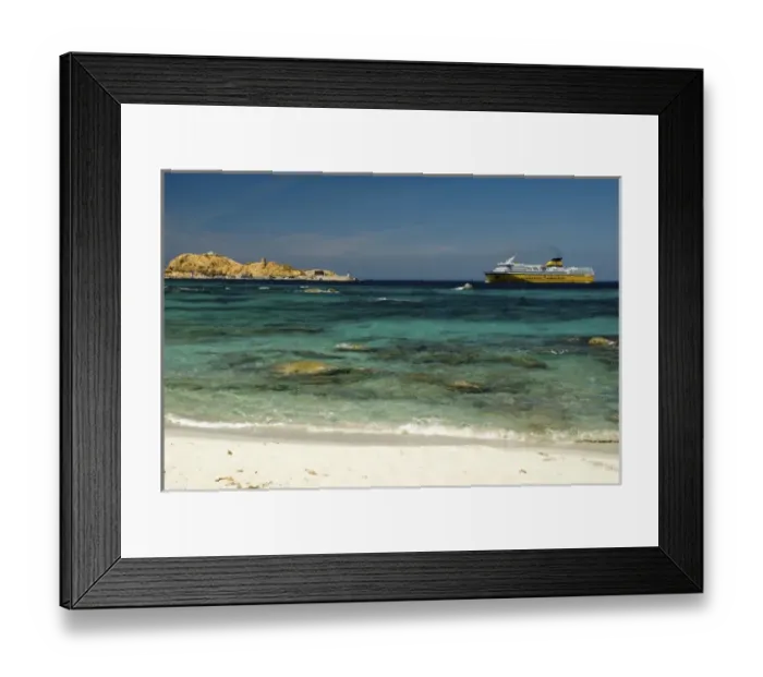 Framed Print : Europe, France, Corsica, Ile Rousse. Relaxed beach resort on northwest coast. Ferry Framed Print : Europe, France, Corsica, Ile Rousse. Relaxed beach resort on northwest coast. Ferry