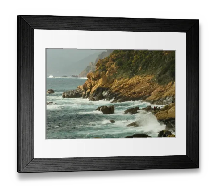 Framed Print : Europe, France, Corsica, Porto Fisherman dwarfed by crashing tide on rugged red rock Framed Print : Europe, France, Corsica, Porto Fisherman dwarfed by crashing tide on rugged red rock