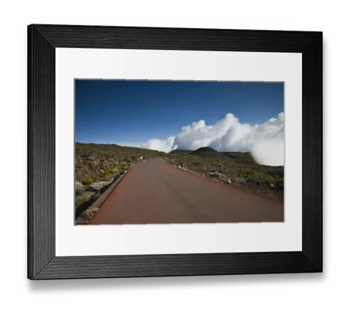 Framed Print : France, Reunion Island, Bourg Murat, Plaine-des-Cafres, road on the rim of the Piton