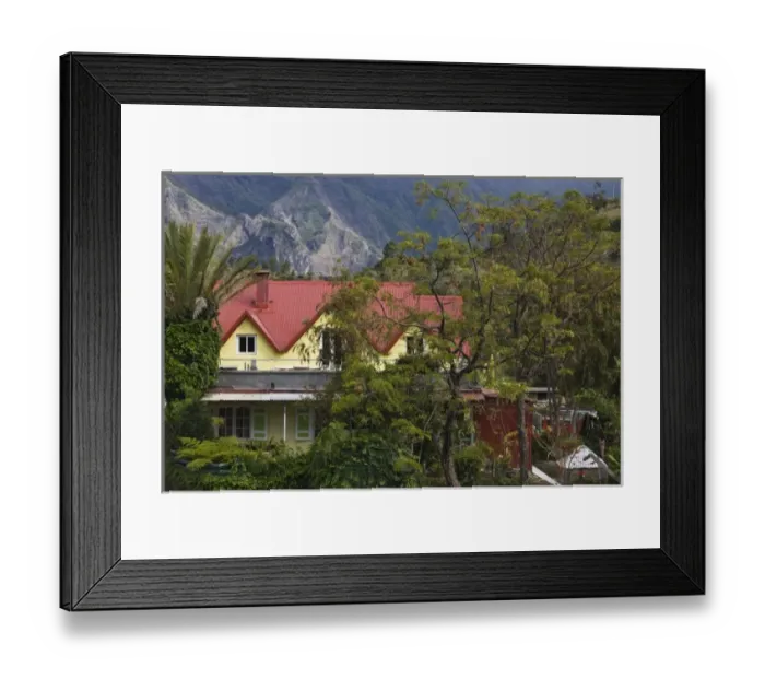 Framed Print : France, Reunion Island, Cirque de Cilaos, Cilaos, village house detail