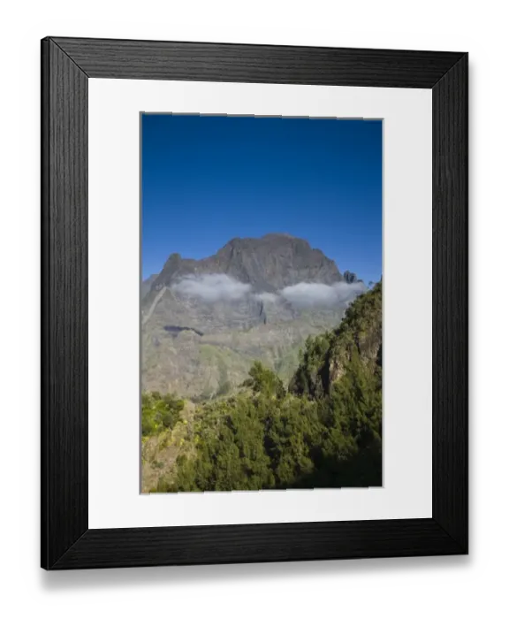 Framed Print : France, Reunion Island, Cirque de Cilaos, Le Grande Benare mountain (el. 2898 meters)