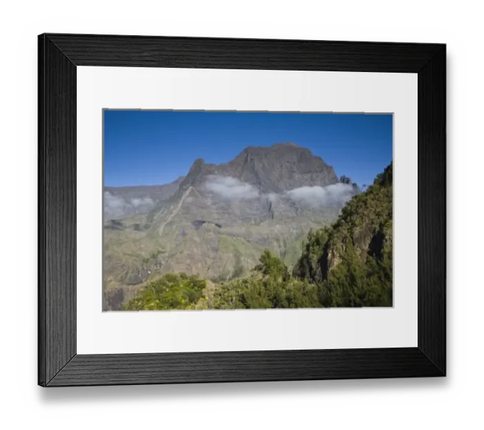 Framed Print : France, Reunion Island, Cirque de Cilaos, Le Grande Benare mountain (el. 2898 meters)