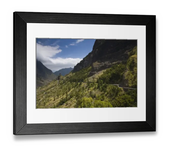 Framed Print : France, Reunion Island, Cirque de Cilaos, RN5 by the town of Le Palmiste Rouge