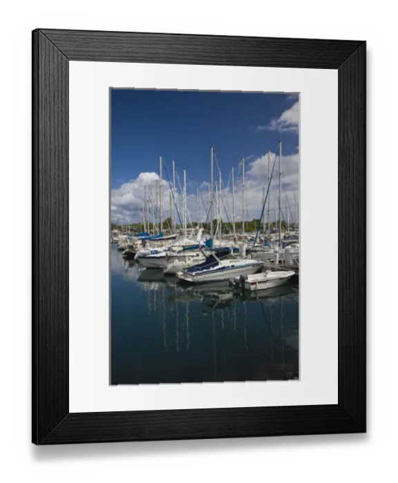 Framed Print : France, Reunion Island, Le Port, Yacht Marina