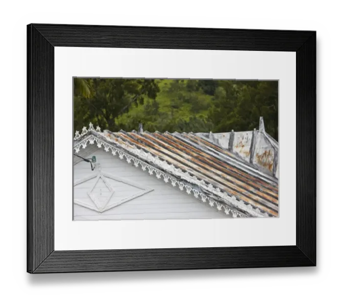 Framed Print : France, Reunion Island, Plaine-des-Palmistes, Creole-style building detail Framed Print : France, Reunion Island, Plaine-des-Palmistes, Creole-style building detail