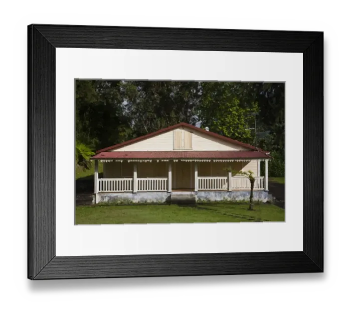 Framed Print : France, Reunion Island, Plaine-des-Palmistes, Creole-style house detail Framed Print : France, Reunion Island, Plaine-des-Palmistes, Creole-style house detail