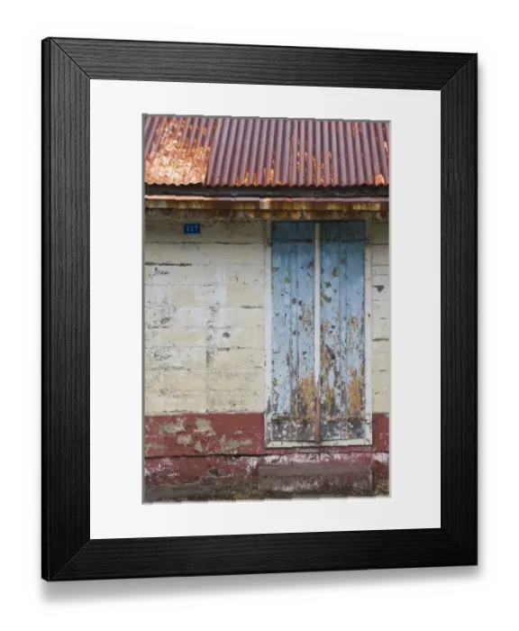 Framed Print : France, Reunion Island, Plaine-des-Palmistes, detail of weathered Creole-style house Framed Print : France, Reunion Island, Plaine-des-Palmistes, detail of weathered Creole-style house