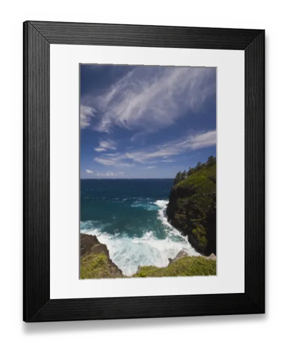 Framed Print : France, Reunion Island, South Reunion, Grande Anse coast line from Piton de Grande Anse Framed Print : France, Reunion Island, South Reunion, Grande Anse coast line from Piton de Grande Anse