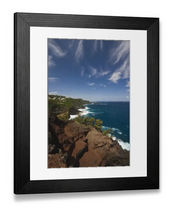 Framed Print : France, Reunion Island, South Reunion, Grande Anse coast line from Piton de Grande Anse Framed Print : France, Reunion Island, South Reunion, Grande Anse coast line from Piton de Grande Anse