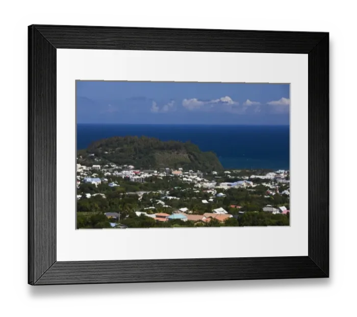 Framed Print : France, Reunion Island, South Reunion, St-Joseph elevated town view Framed Print : France, Reunion Island, South Reunion, St-Joseph elevated town view