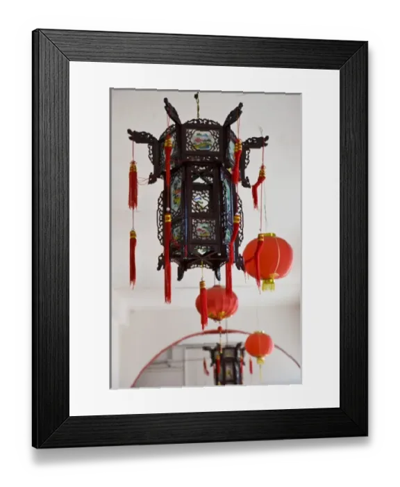 Framed Print : France, Reunion Island, St-Pierre, Chinese temple lantern Framed Print : France, Reunion Island, St-Pierre, Chinese temple lantern