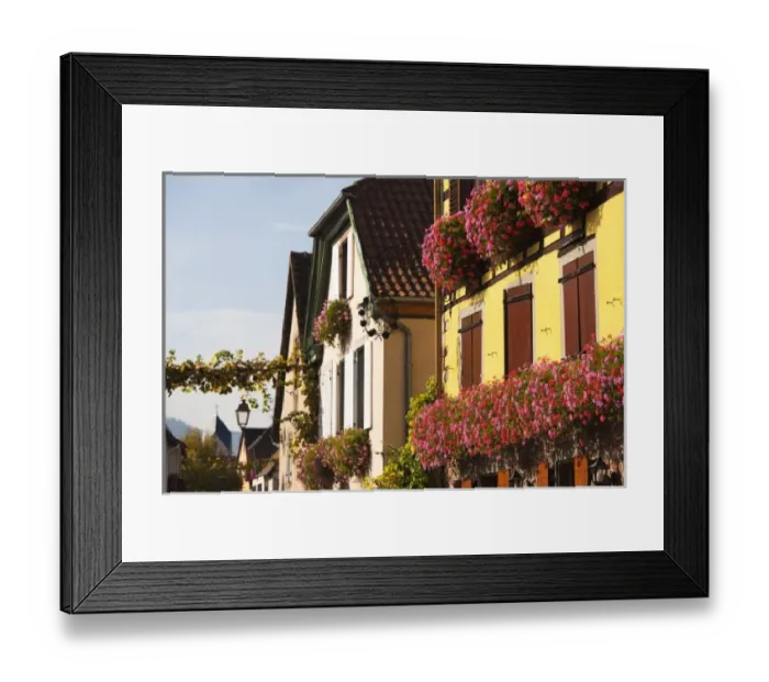 Framed Print : France, Bas-Rhin, Alsace Region, Alsatian Wine Route, Itterswiller, wine town buildings Framed Print : France, Bas-Rhin, Alsace Region, Alsatian Wine Route, Itterswiller, wine town buildings