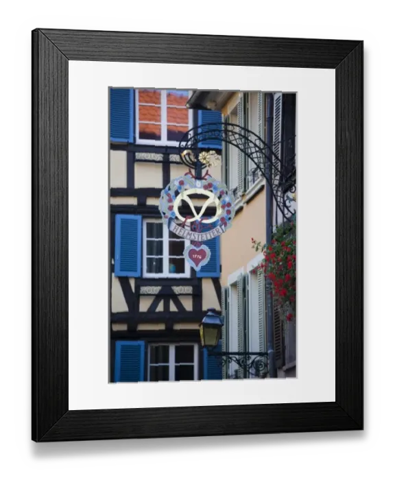 Framed Print : France, Haut-Rhin, Alsace Region, Alsatian Wine Route, Colmar, building detail