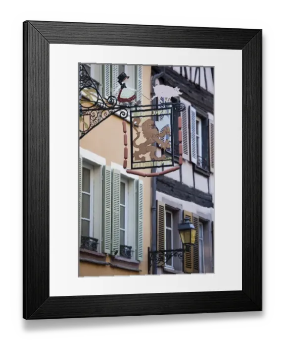 Framed Print : France, Haut-Rhin, Alsace Region, Alsatian Wine Route, Colmar, town detail Framed Print : France, Haut-Rhin, Alsace Region, Alsatian Wine Route, Colmar, town detail
