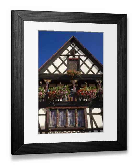 Framed Print : France, Haut-Rhin, Alsace Region, Alsatian Wine Route, Kaysersberg, town detail
