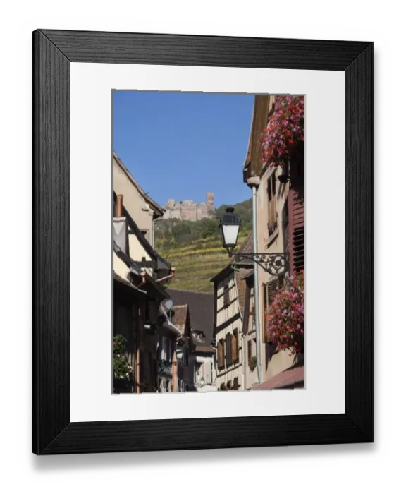 Framed Print : France, Haut-Rhin, Alsace Region, Alsatian Wine Route, Ribeauville, building detail