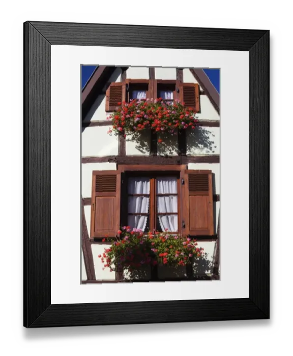 Framed Print : France, Haut-Rhin, Alsace Region, Alsatian Wine Route, Ribeauville, building detail Framed Print : France, Haut-Rhin, Alsace Region, Alsatian Wine Route, Ribeauville, building detail