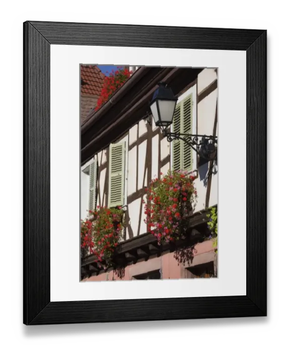 Framed Print : France, Haut-Rhin, Alsace Region, Alsatian Wine Route, Ribeauville, building detail Framed Print : France, Haut-Rhin, Alsace Region, Alsatian Wine Route, Ribeauville, building detail