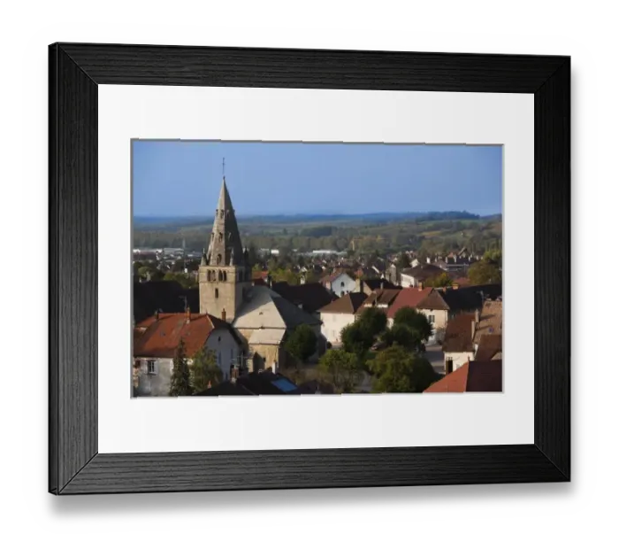 Framed Print : France, Jura Department, Franche-Comte Region, Poligny, overview of town Framed Print : France, Jura Department, Franche-Comte Region, Poligny, overview of town