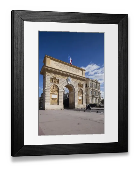 Framed Print : France, Languedoc-Roussillon, Herault Department, Montpellier, Arc d Triomphe