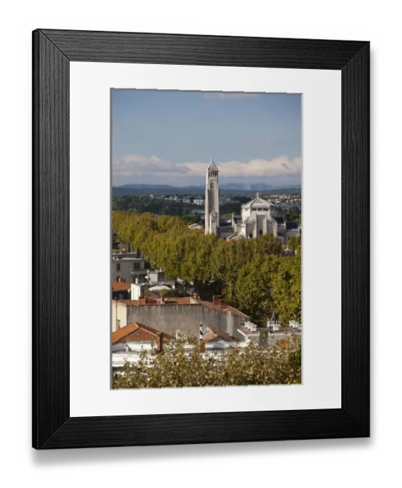 Framed Print : France, Languedoc-Roussillon, Herault Department, Montpellier, city view from Promenade Framed Print : France, Languedoc-Roussillon, Herault Department, Montpellier, city view from Promenade