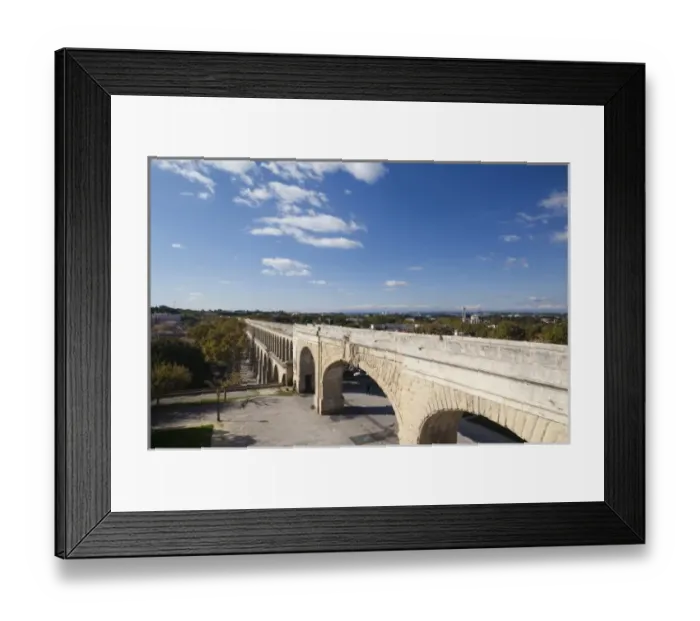 Framed Print : France, Languedoc-Roussillon, Herault Department, Montpellier, St-Clement Aqueduct
