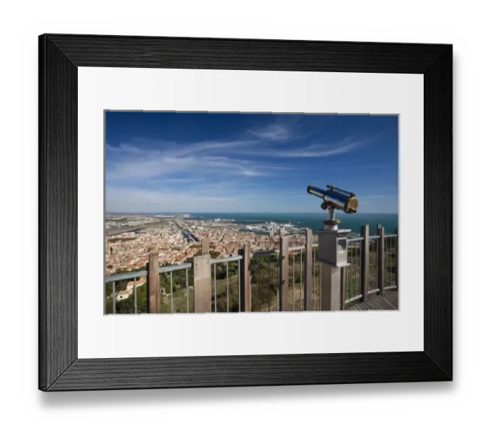 Framed Print : France, Languedoc-Roussillon, Herault Department, Sete, elevated city view from Mont Framed Print : France, Languedoc-Roussillon, Herault Department, Sete, elevated city view from Mont